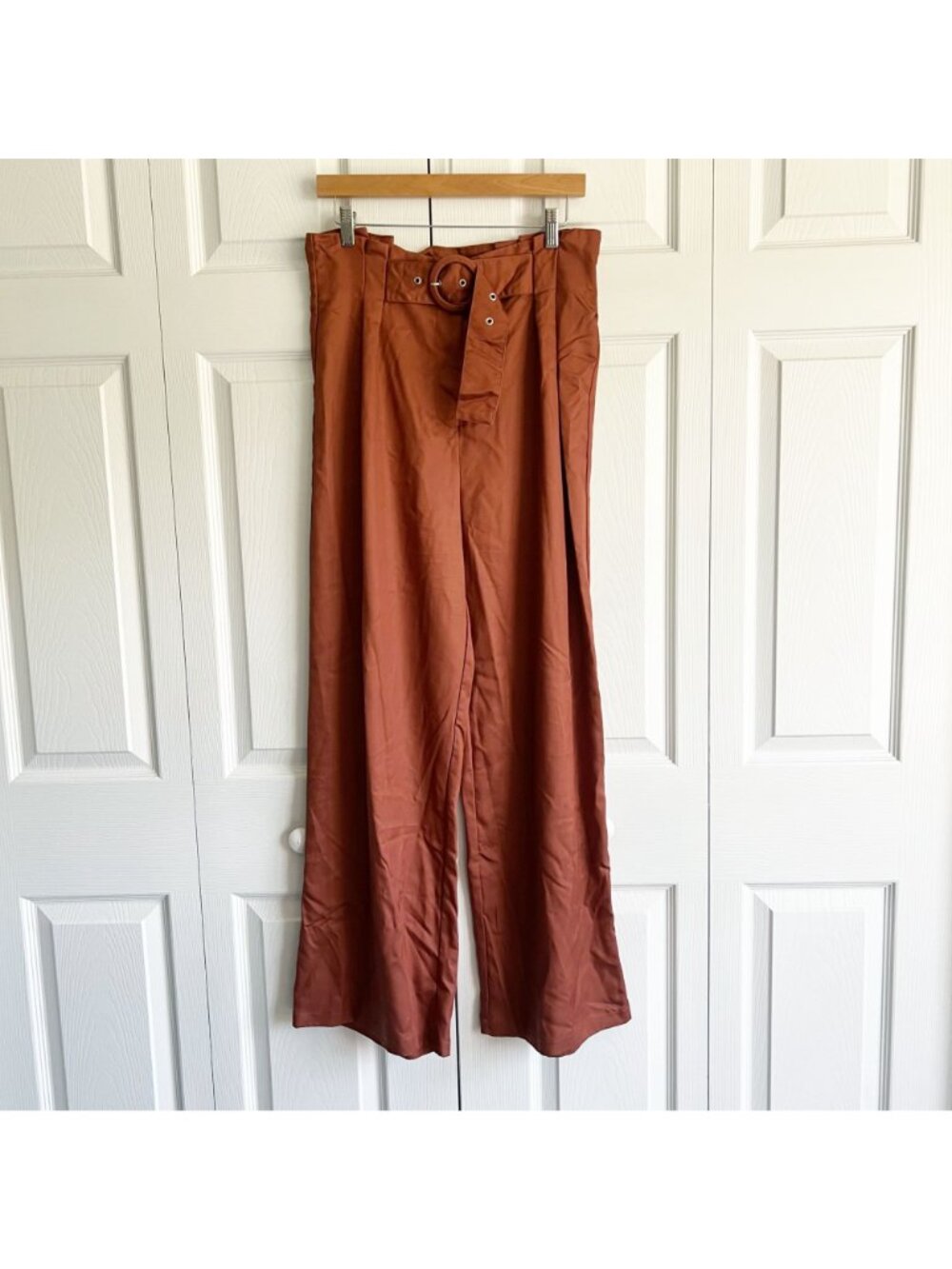 Sweet Baby Jamie Rust Brown Red Pleated High Rise Pants Women's Size 10